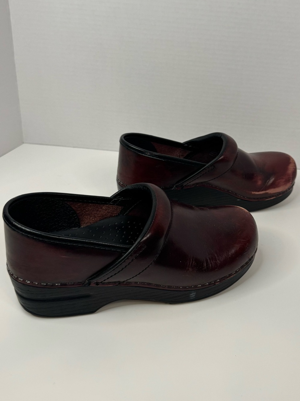 Dansko Burgundy Leather Clogs